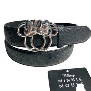 Disney Minnie Mouse Vegan Faux Leather Black Belt Womens Size Medium 30-36"